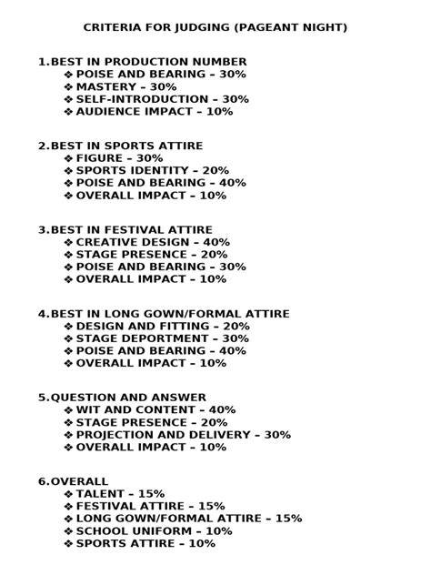 pageant judging guidelines strong ones enterprises llc
