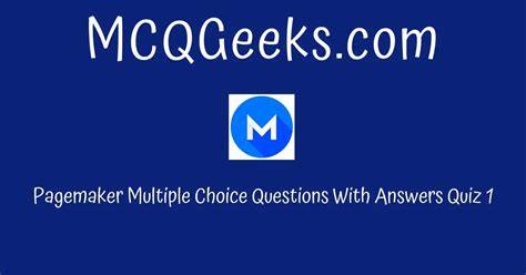 pagemaker multiple choice questions with answer