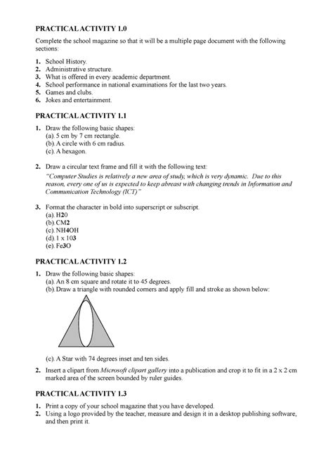 Pagemaker Practical Question Paper