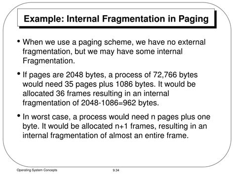 Paging Internal Fragmentation