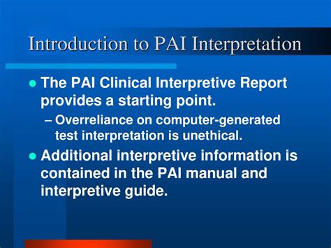 pai interpretation guide