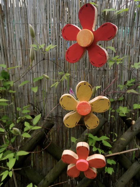 Painted Wooden Craft Flowers