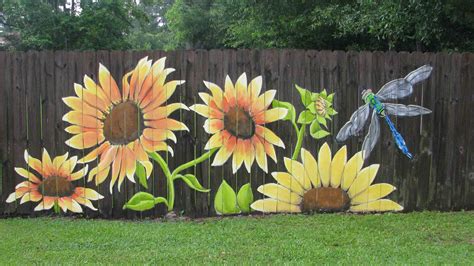Painting Sunflowers On A Wood Fence Youtube Paint Flowers On Wood - Paint Flowers On Wood