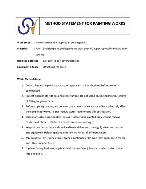 Painting Work Method Statements