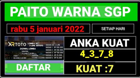 PAITO WARNA SGP HARI INI - Paito SINGAPORE, Paito Warna SGP, Paito Harian SINGAPORE