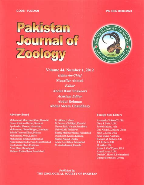 Read Online Pakistan Journal Of Zoology Volume 44 2012 