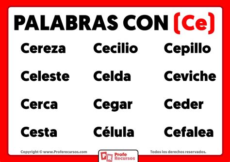 Palabras Con Ce