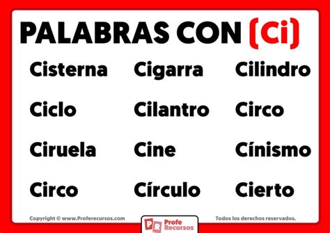 Palabras Con Ci
