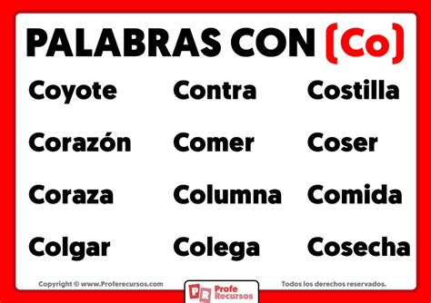 Palabras Con Co