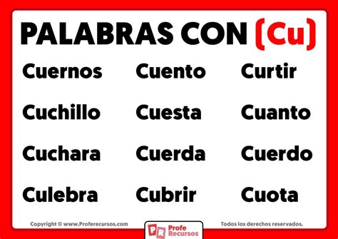 Palabras Con Cu