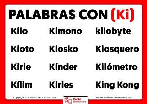 Palabras Con Ki