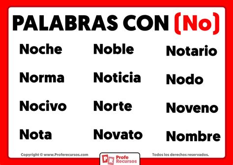Palabras Con No