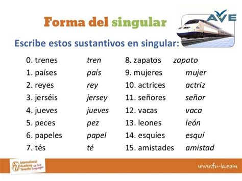 Palabras En Singular