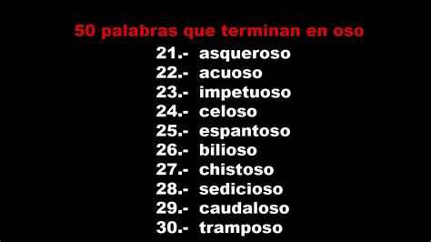Palabras Que Terminen En Oso