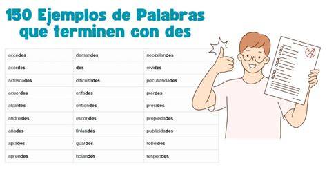 Palabras Que Termines Con Des