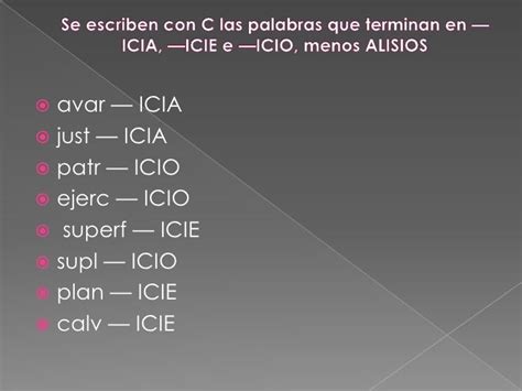 Palabras Terminadas En Acia
