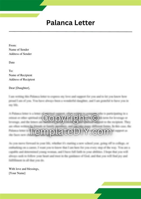 Palanca Letter Example