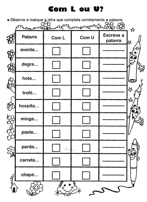Palavras Com U L