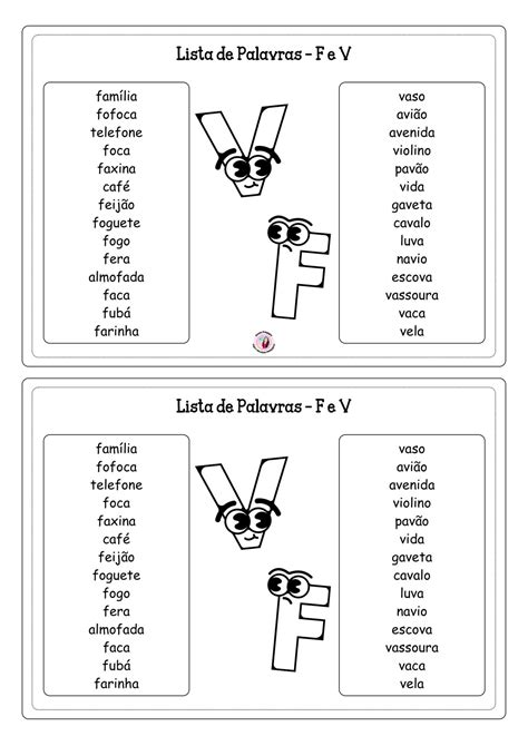 Palavras Com V E F