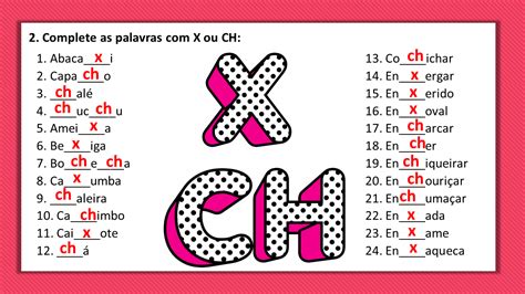 Palavras Com X E Ch