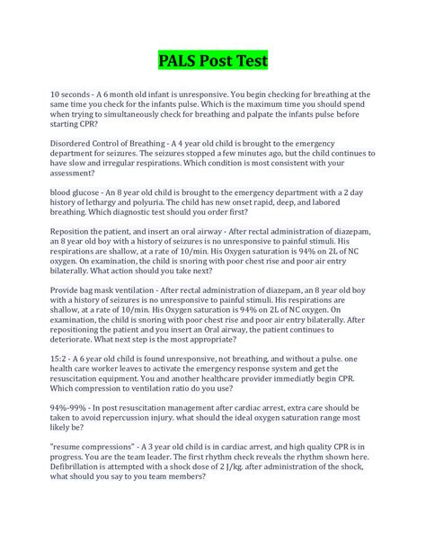 Download Pals Post Test With Answers 