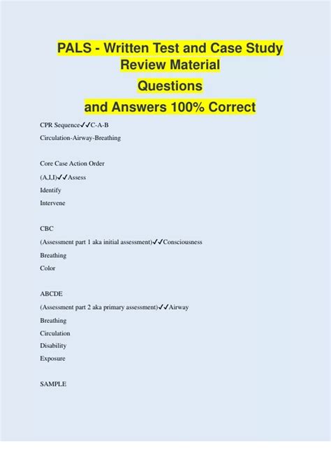 Read Online Pals Written Test And Answers 2013 