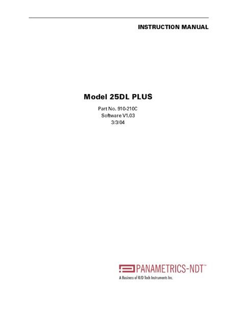 Full Download Panametrics 25Dl Instruction Manual 