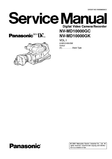 Panasonic Nv Md10000 Repair