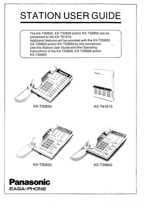Read Panasonic Easa Phone User Guide 
