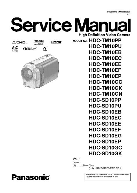 Full Download Panasonic Hdc Tm10 Sd10 Service Manual Repair Guide 