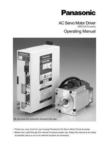 Read Online Panasonic Servo Drive Manual 