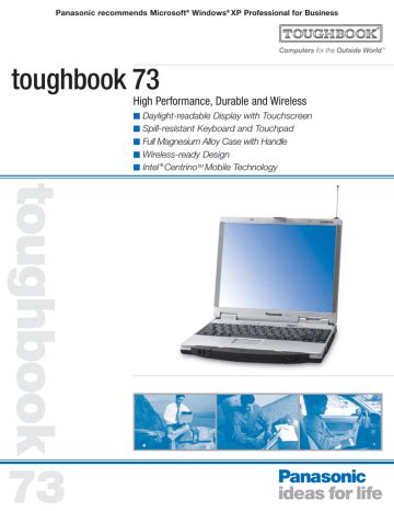 Download Panasonic Toughbook 73 User Guide 