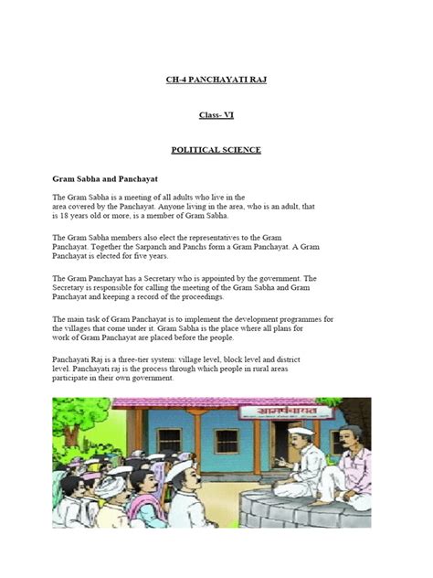 Panchayati Raj Class 6 Notes