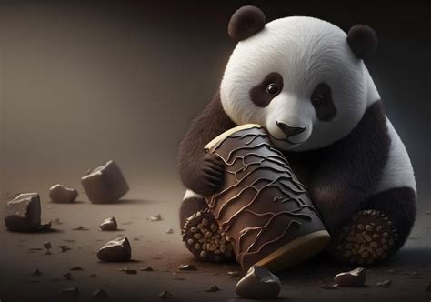 Panda Eating Chocolate