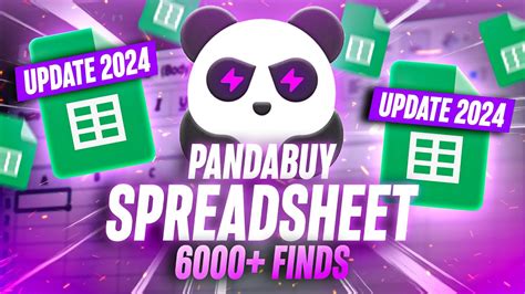 Pandabuy Spreadsheet 2024