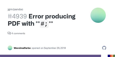 Pandoc Error Producing Pdf
