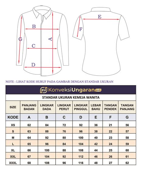 Panduan Size Ukuran Baju Seragam Kerja Kaos Seragam Size Chart Baju - Size Chart Baju