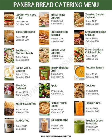 Panera Bread Catering Menu