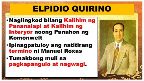 pangangasiwa ni elpidio quirino biography