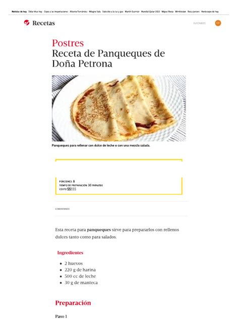 Panqueques Doña Petrona