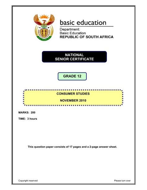 Paper 1 Department Of Basic Education Home