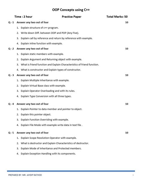 Paper 1 Omputer Concepts C Programming