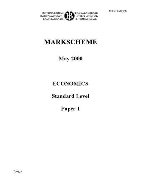 Paper 1 Sl Markscheme
