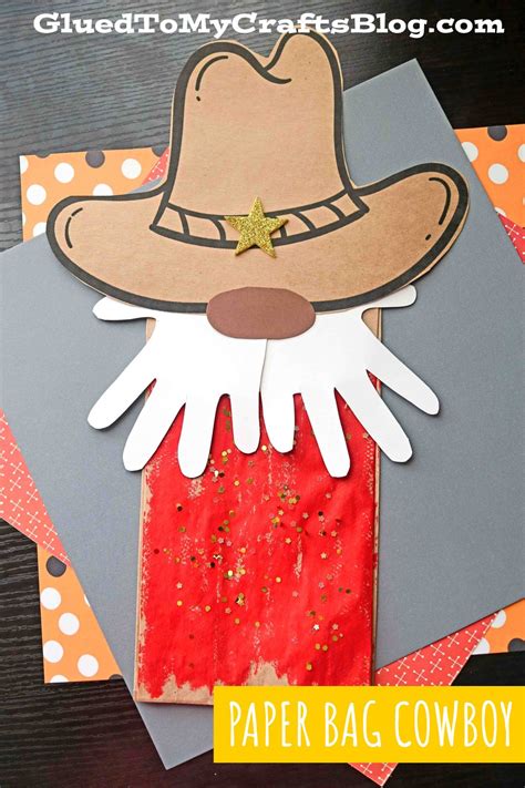 Paper Bag Cowboy Puppet Craft Glued To My Cow Paper Bag Puppet - Cow Paper Bag Puppet
