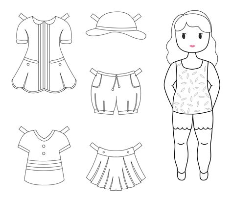 Paper Doll Black And White Free Printable Templates Paper Doll Printable Black And White - Paper Doll Printable Black And White