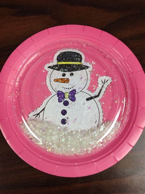 Paper Plate Snow Globe Made To Be A Snow Globe Writing Paper - Snow Globe Writing Paper