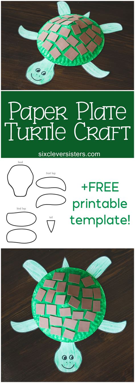 paper plate turtle craft template