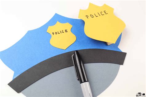 Paper Police Hat Craft A Dab Of Glue Police Officer Badge Template - Police Officer Badge Template