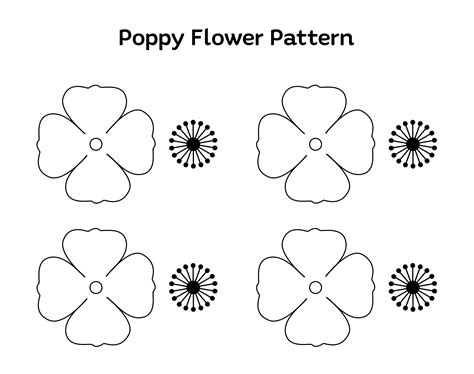 Paper Printable Poppy Flower Pattern