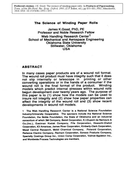paper winding theory